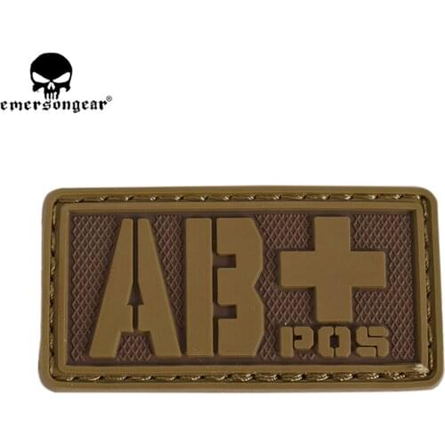 EMERSONGEAR PVC Patch Blood Type AB+ Patch Paintball Hunting Equipment PVC Blood Type Hex Patch/AB Green Black Dark Earth EM5516
