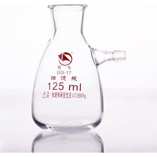 Filtering flask with side tubulature,Capacity 125ml,Triangle flask with tubules,Filter Erlenmeyer bottle