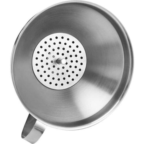 Functional Stainless Steel Kitchen Oil Honey Funnel with Detachable Strainer/Filter for Perfume Liquid Water Tools SN533