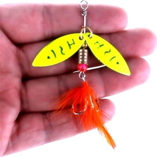 HENGJIA 1pc hard trolling spinnerbaits wobblers artificial spinner spoons blade sequins pesca fishing tackles