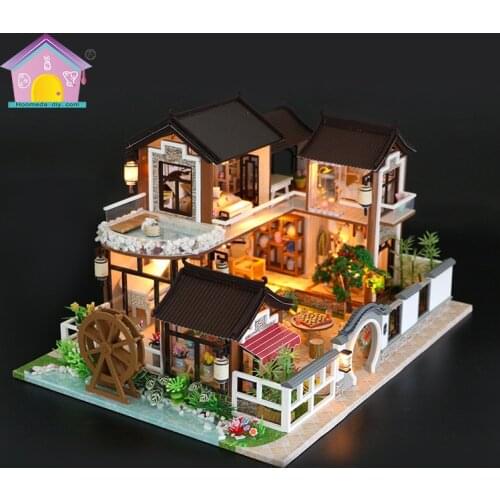 Dream Town DIY Toy Wooden Creative Architecture Model Chinese-style Classical Doll House to Send Valentines Day Gift