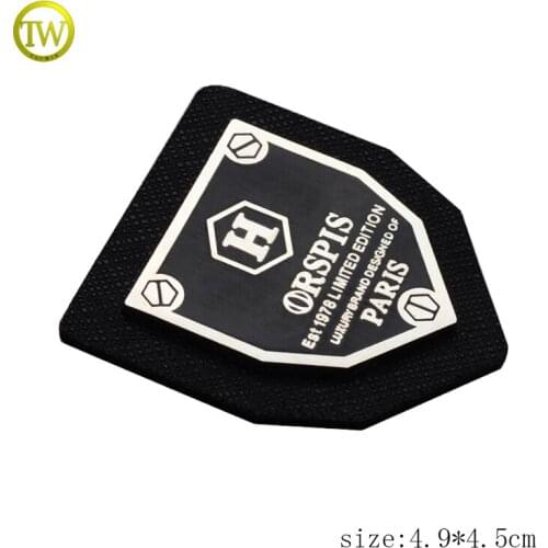 Custom Made high quality Metal PU Leather Labels and Tags for Jeans