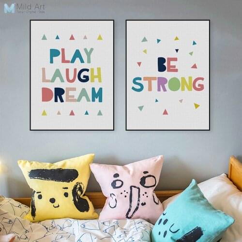 Kawaii Motivational Inspire Quotes Posters Print Nordic Kids Baby Nursery Room Wall Art Picture Color Home Decor Canvas Painting