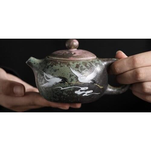 The Kiln Huan Cai Chengxiang Xi Shi Hu Manual Vintage Ceramic Kung Fu Tea Little Pot of Dan Hu Pu'er Tea Tea Kettle Tea WaterJar