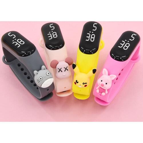 2/Pcs Cute cartoon watch New Bracelet Electronic Kids Watches LED Sports Clock Fashion Children Watch ForGirls Boys Gift reloj