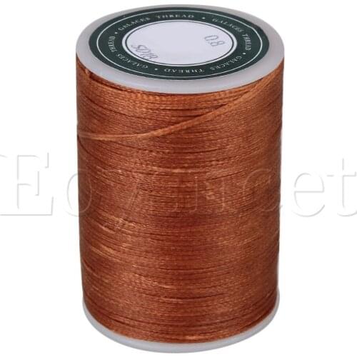 Brown Flat 3-Ply Waxed Polyester Cord Leather Work Thread Cord 78 0.8MM DIY
