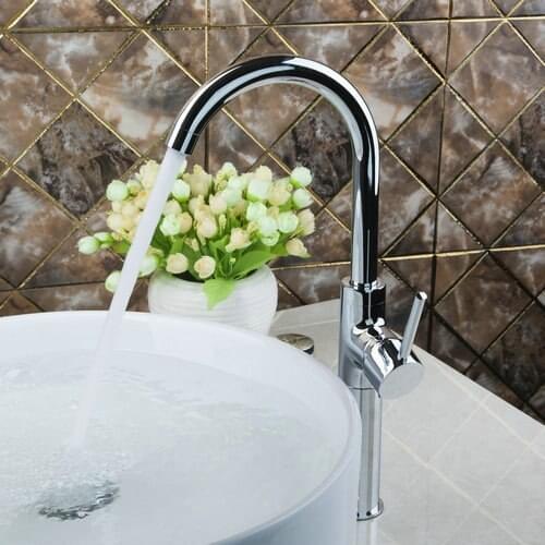 Kitchen Sink Mixer Tap Modern Chrome Brass Single Faucet Lever 92452 Single Handle Water Tap Vessel Faucets,Mixers & Taps