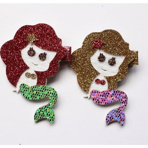 20pcs/lot Beauty Lovely Hair Clips Cute Kids Hairpin Glitter Felt Shinning Sequins Girls New Arrival Barrettes Free Shipping