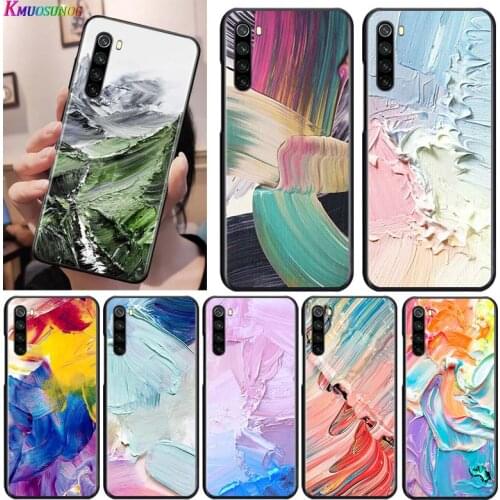 Oil Painting Paints for OPPO Reno 2 Z 2Z 2F 3 4 5 Pro 5G 4Z 4SE 5F ACE F7 A5 A9 2020 Black Phone Case Soft Cover Shell