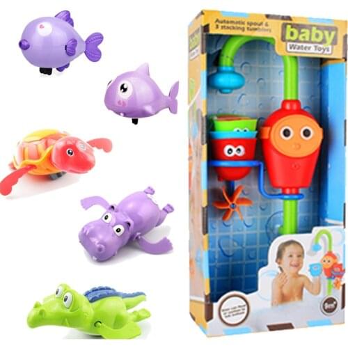 Bathing Spouts Clockwork Play Water In The Bathroom Oyuncak for Baby Boys Children Kids Pool Swimming Bathtub Bath Toys