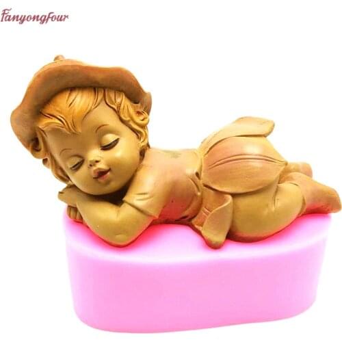 Cute baby, flower fairy silicone mold cake soft candy decoration tools DIY candy candle soap 3d mold