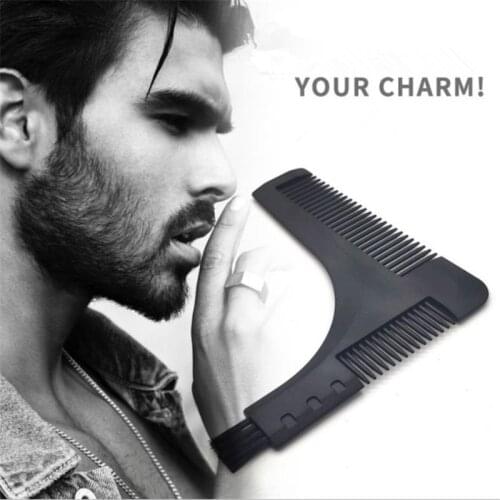 Men Beard Styling Shaping Comb Shaving Tool Stencil Template And Trimming Inbuilt Comb Beauty Tool for Hair Beard New 2021