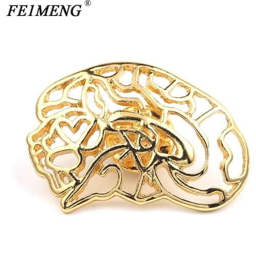 Neurologist Brooch Gold Color Brain Neural Network Pin Medical Series Trinkets Cerebral Cortex Badges Brooches For Men Doctor