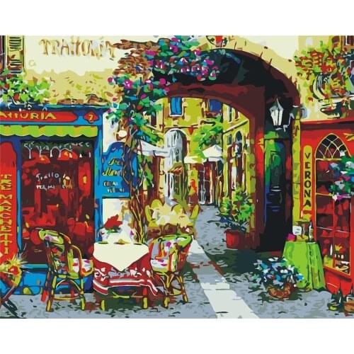 Senorita Hello 40x50cm Butterfly Leaf House Diy Painting By Numbers Landscape Acrylic Paints Canvas Drawing Handpainted Kits
