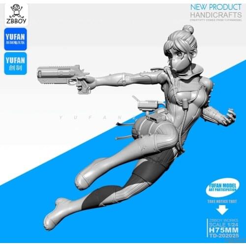 1/24 Resin Figure Kits Female warrior gunman resin self-assembled TD-202025