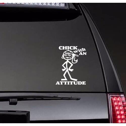 Chick With An Attitude Car Body Stickers Window Door Decal Funny Top Quality Waterproof ZP0211