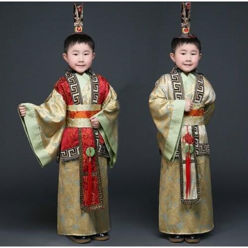 New Chinese Han Minister Traditional Ancient Costume Suit Robe Childs Embroider Prince Emperor Stage Dress Free Shipping