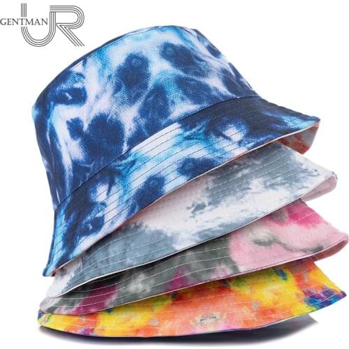 New Fashion Bucket Hats Double-sided Wear Tie-Dye Printing Summer Women Cap Outdoor Streetwear Sun Hat Female Panama Cap