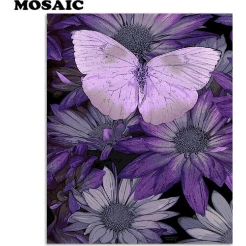 Full Square/round diamond painting Purple butterfly cross stitch full drill painting Plastic crafts diamond embroidery animals