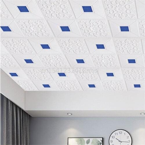Ceiling Wall Stickers 3d Stereo Self-adhesive Wallpaper Bedroom Living Room Cement Rough Room Roof Roof Water Tide Stickers