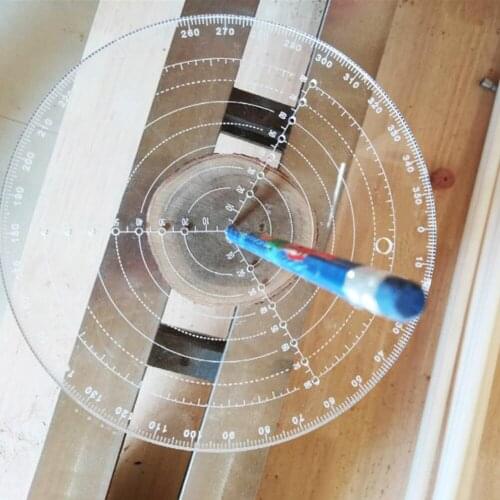 Transparent Center Finder Acrylic Round Compass Circle Cutter for Carpenter Wood Turners Lathe Work Circles Drawing