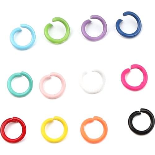200pcs/lot 1.2x8mm Colorful Metal DIY Jewelry Findings Open Single Loops Jump Rings & Split Ring For Jewelry Making