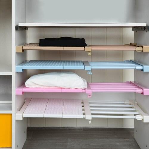 Adjustable Storage Shelf Wall Mounted Wardrobe Kitchen Rack Space Saving Cabinet Storage Holder Home Closet Organizer Shelves