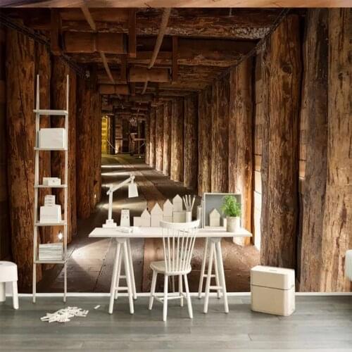 Modern Creative 3D Wood Big Tree Extended Space Mural Wallpaper Living Room Bedroom TV Background Wall Decoration 3D Wall Cloth