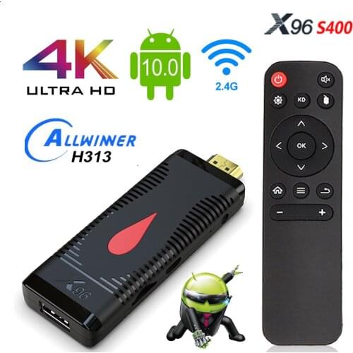 TV Stick Android 10.0 X96 S400 TV Stick Android X96S400 Allwinner H313 Quad Core 4K 60fps 2.4G WIFI 2GB 16GB TV Dongle VS X96S