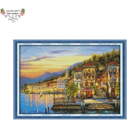 Your Gift F551 Free Shipping 14CT 11CT Counted and Stamped Home Decor The Streetlights Came On Every Night Cross Stitch Kits
