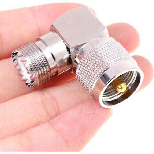 Hight Quality UHF SO-239 Female To UHF PL-259 Male Right Angle 90 Degree RF Connector 1PC