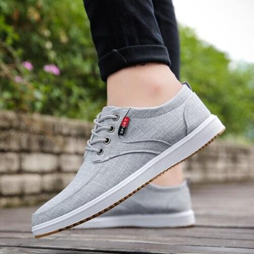 Whoholl Spring Men Casual Shoes Flat Canvas Shoes Men Patchwork Shoes Soft Comfortable Breathable Male Footwear Plus Size 39-44