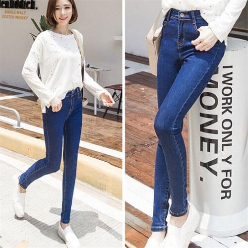 Autumn Women Jeans Stretch Skinny Pencil Pants Denim Gray Color Casual Plus Size Pencil Pants Jeans trousers pantalones,WH0178