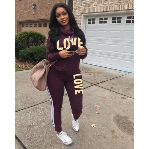 S-3XL Autumn Plus Size Tracksuit Women Two Piece Set Clothes Letter Print Sweatshirt Top And Pants Sports Jogging Suits Outfits