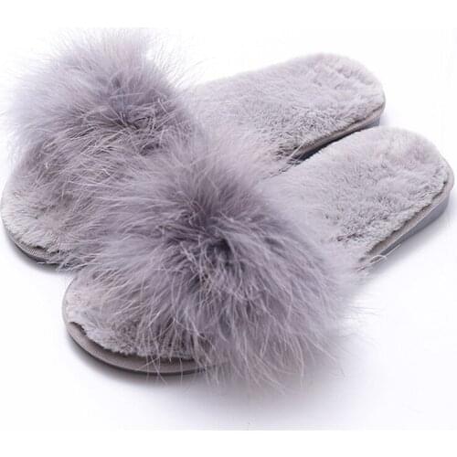 Mudibear Winter Slippers For Women Flat Shoes Cute Woman Comfortable Shoes Ladies Breathable Footwears Round Toe Slippers