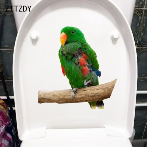 ZTTZDY 21.5×22.6CM Real Shot Parrot Funny Cartoon Kids Room Decoration Wall Stickers WC Toilet Decals T2-1083