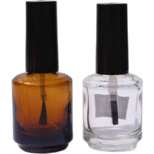 10ml brown/clear glass bottle with brush lid for nail polish / enamel /art nail cosmetic container packing
