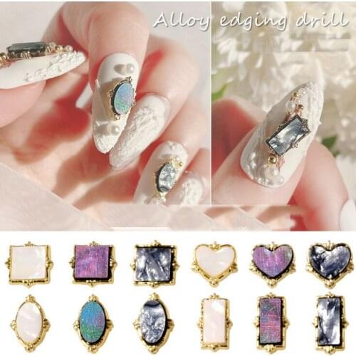 10pcs/lot, 3d Nail Art Different Shapes With Gold Alloy For Nail Tips Decorations