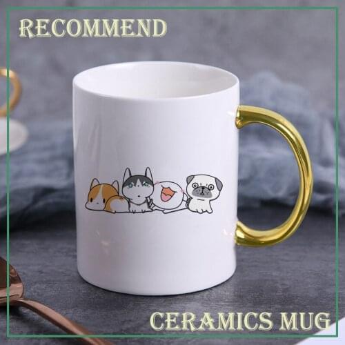 11oz Four puppies Ceramic mug coffee Mugs Drinkware Coffee Tea Cups Novelty Gifts milk cup Drinkware KTDW-067