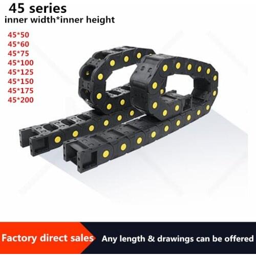 45*50 60 75 100 125 150 175 200 Transmission 1000mm Cable Drag Chain Wire Carrier End Connectors for CNC Router Machine Cable