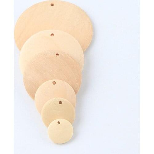 15-50mm 5-50pcs Natural Wooden Pendants Round Loose Beads Supplies For Jewelry Making Diy Earrings Bracelet Necklace Accessories