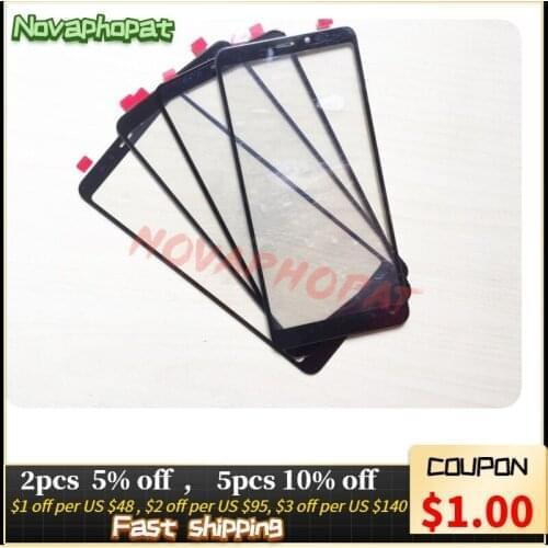 Novaphopat 5.2" Redmi5 Touch Digitizer Glass Panel For Redmi 5 LCD Front Outer Screen Glass Lens + tracking