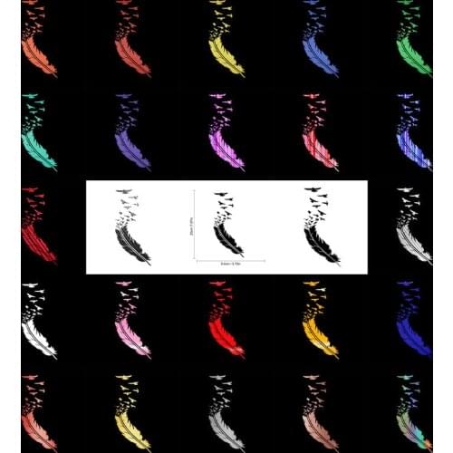 9.4x20cm Feathers Turn Into Bird Cool Car Sticker Vinyl Auto Bumper Door Body Window Stickers and Decals Decoration Accessories