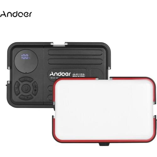 Andoer Mini LED Video Light Fill Lamp 2500K-8500K Dimmable IP63 Waterproof wih Builtin Large Capacity Battery Cold Shoe BallHead