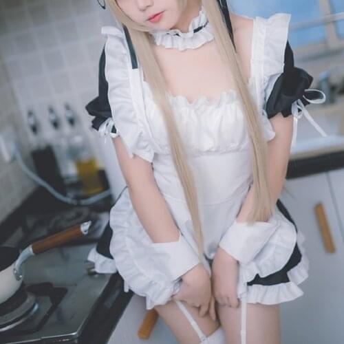 Anime Yosuga no Sora Kasugano Sora Cosplay Costume Maid Apron Dress Women Uniforms Meidofuku Outfits Lolita Dresses
