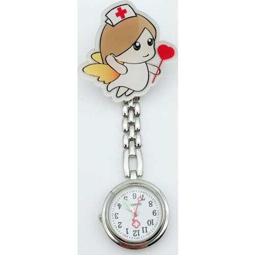 Nurse watch flower 3D cartoon animal girls ladies women nurse watches unisex doctor medical FOB pocket hang clip watches