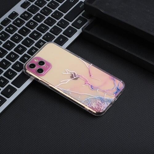 For iphone cases Soft TPU painting iphone11 Pro max Transparent Watercolor Painting Shell Embossed Relief Protective sleeve