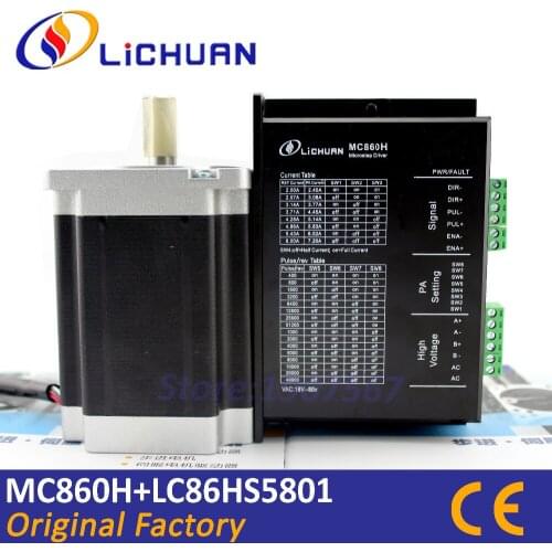 CNC Stepper Controller MC860H 6A Lichuan 12Nm Nema34 Hybrid Step Motor Driver Kit LC86HS5801 2 Phase Mach3 Router on 3D Printer