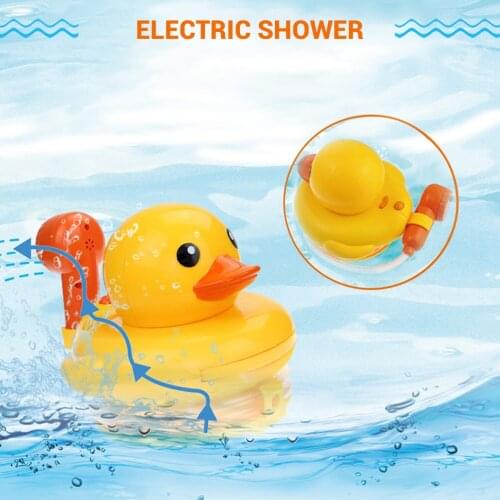 Baby Bath Shower Toys Duck Spray Sprinkler With Water Pumping System Baby Kids Early Educational Water Tub Bathroom Playing Toy
