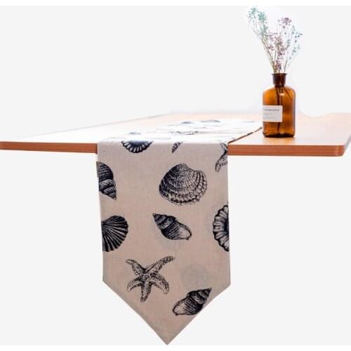 30*180cm 220cm Home Textile Ocean Starfish Shell Table Decorations Boy Baby Shower Brithday Tabel Runner Party Decorations